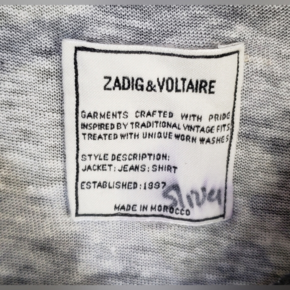 Zadig & Voltaire 100% Linen Camo T Shirt Size Large - Picture 3 of 12